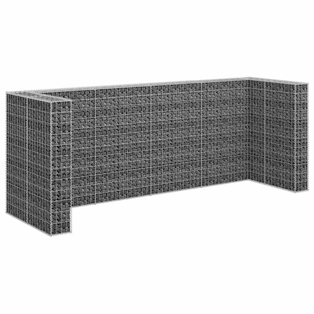 Gabion Wall Enclosure Silver 320x100x120 cm Sturdy Steel Mesh Basket