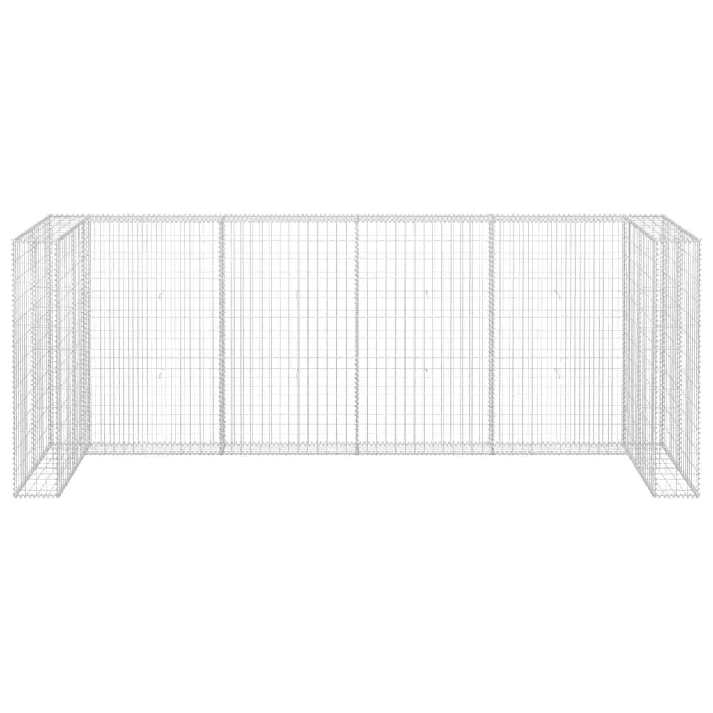 Gabion Wall Enclosure Silver 320x100x120 cm Sturdy Steel Mesh Basket