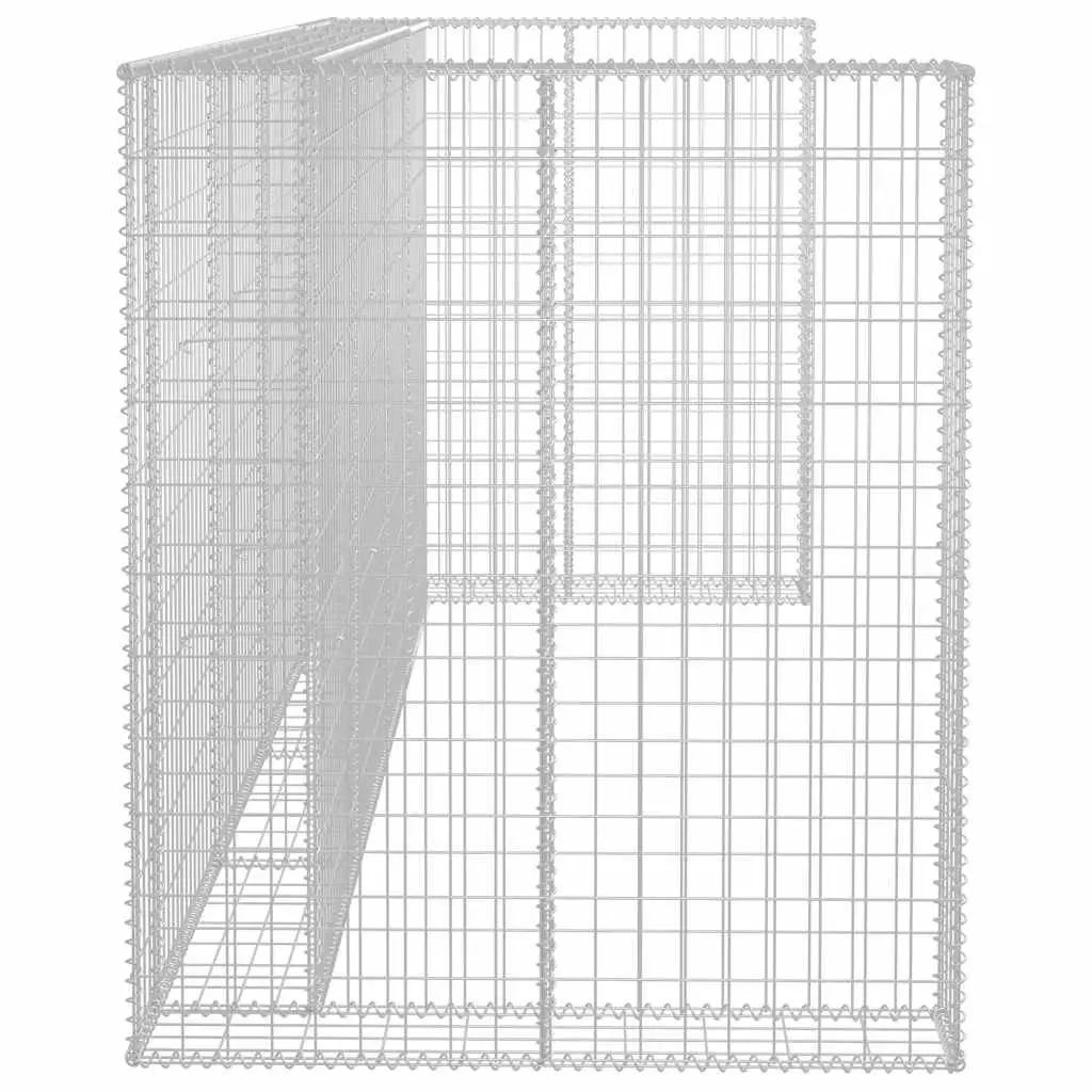 Gabion Wall Enclosure Silver 320x100x120 cm Sturdy Steel Mesh Basket