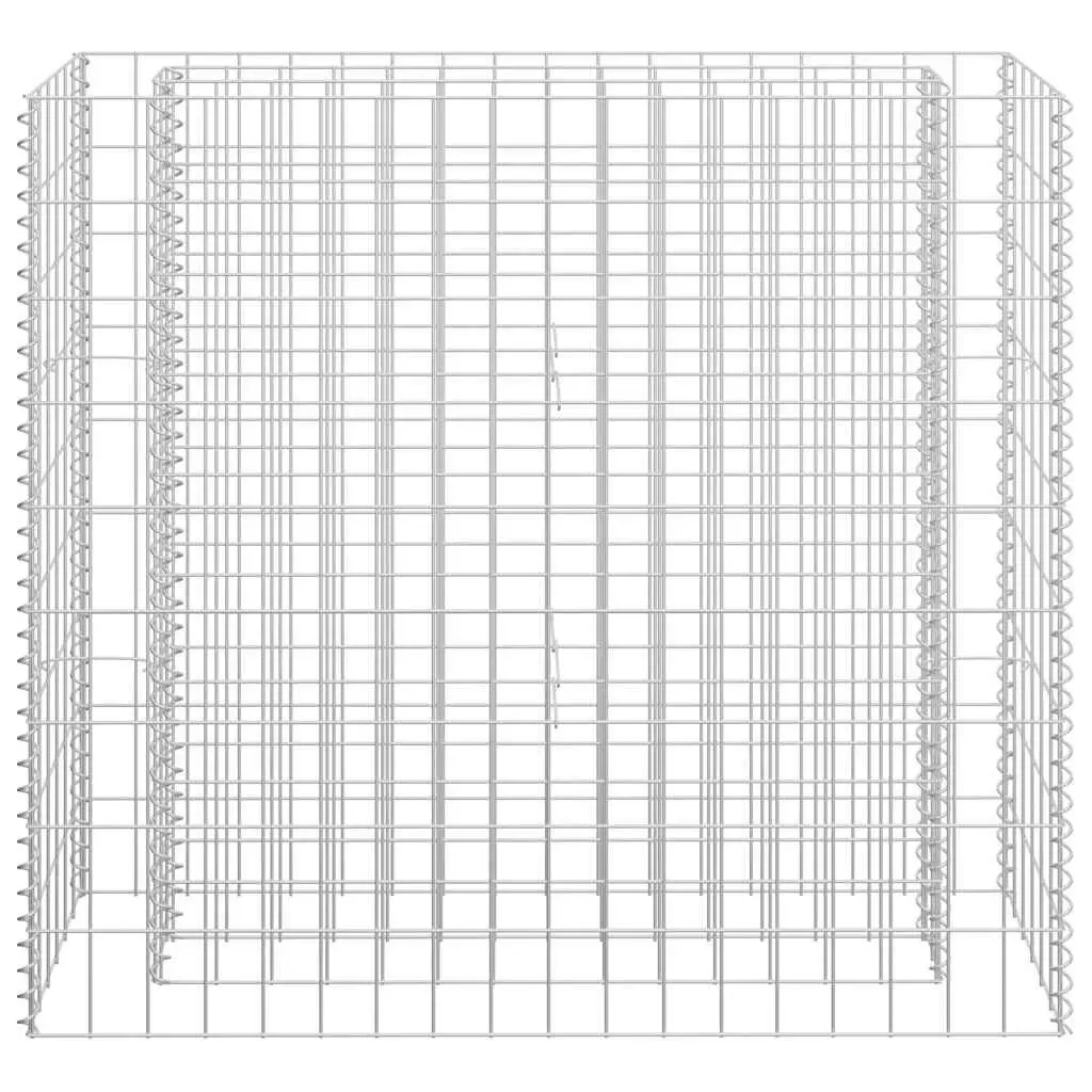 Gabion Planter Silver Steel Wire Mesh Raised Garden Bed 90x30x90cm Weather Resistant Easy Assembly