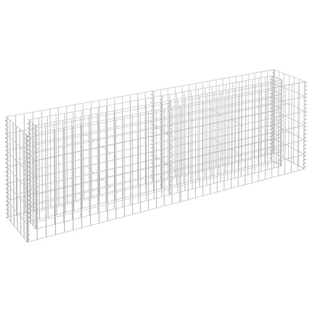 Gabion Raised Garden Bed Silver 180x30x60cm Galvanised Steel Planter Border