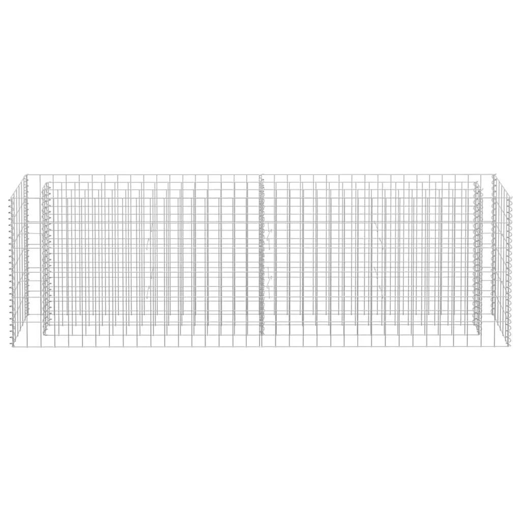 Gabion Raised Garden Bed Silver 180x30x60cm Galvanised Steel Planter Border