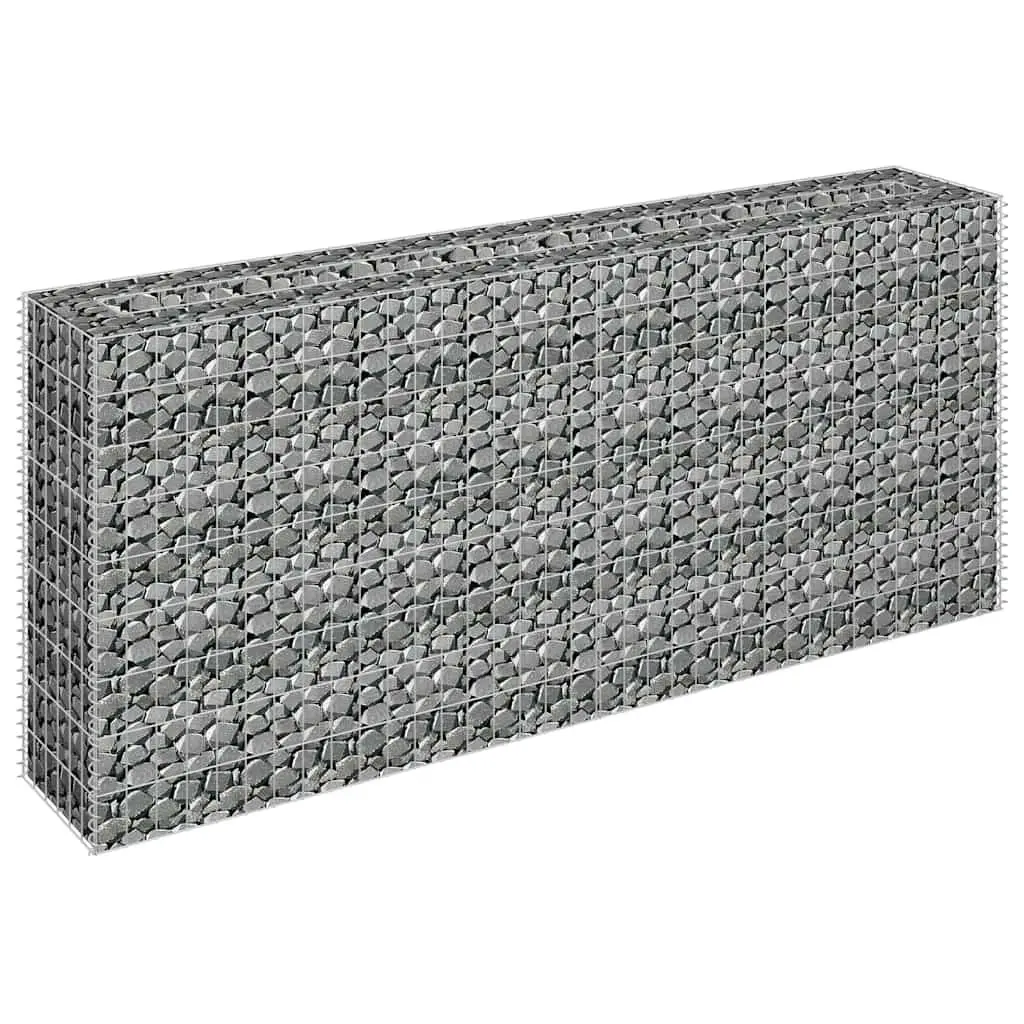 Gabion Raised Bed Silver Galvanised Steel 180x30x90cm Weather Resistant Garden Planter