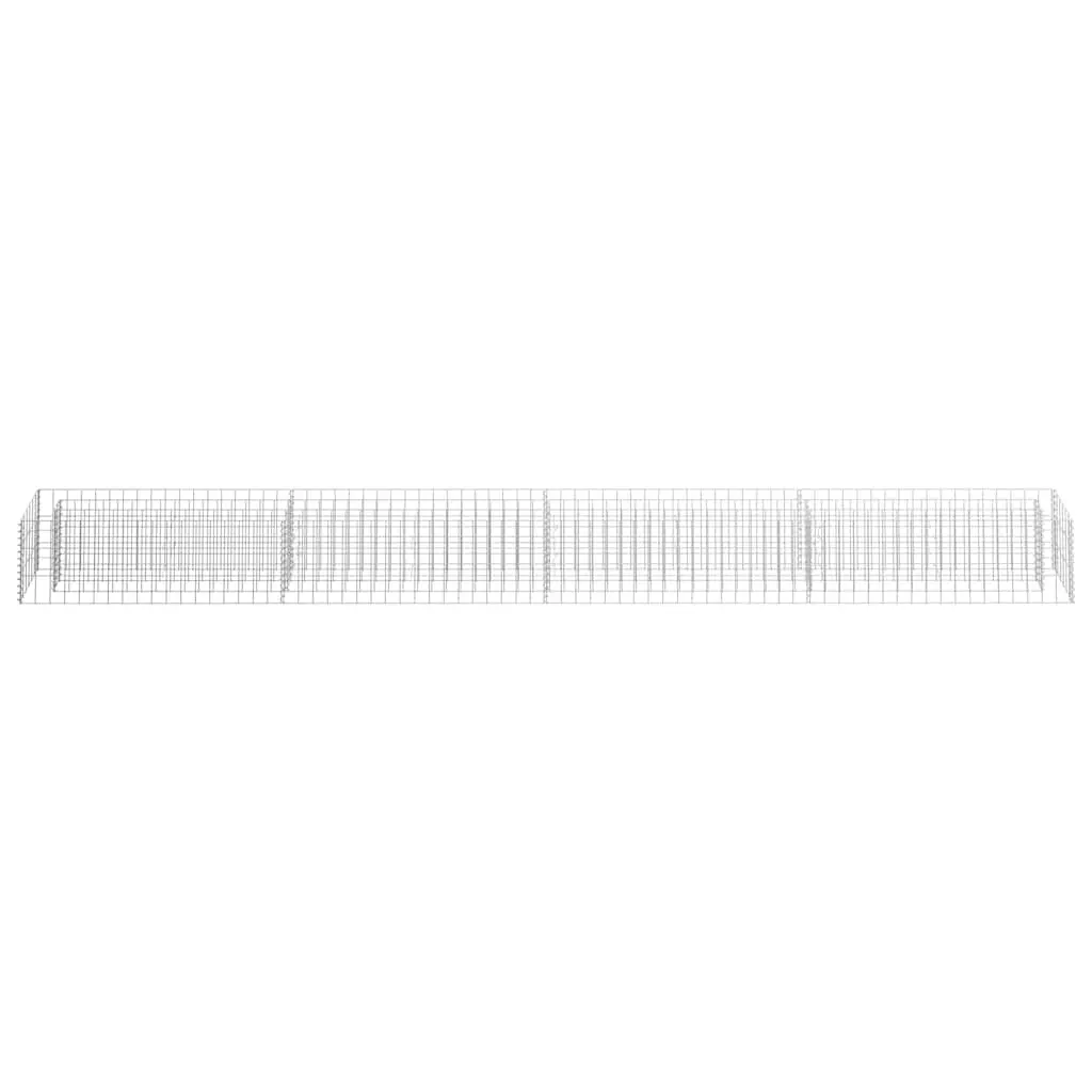 Gabion Raised Garden Bed Planter Box Silver Galvanised Steel 360x30x30 cm Rustproof Weather-resistant Easy to Assemble