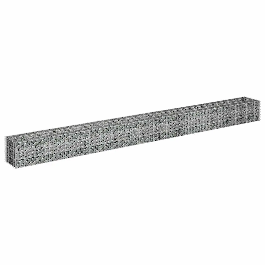 Gabion Raised Garden Bed Planter Box Silver Galvanised Steel 360x30x30 cm Rustproof Weather-resistant Easy to Assemble