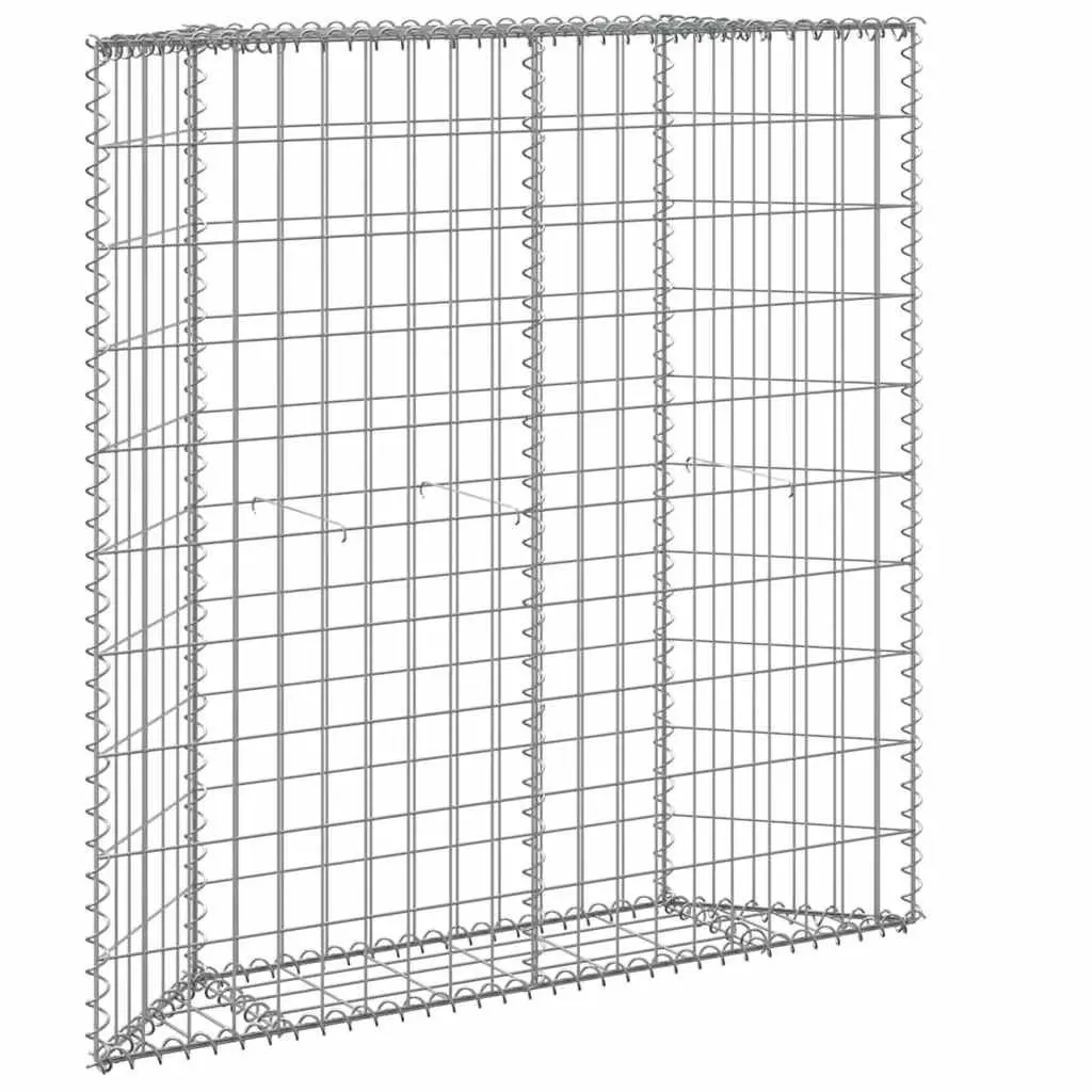 Gabion Raised Bed Silver Trapezium Shape Weather Resistant Galvanised Steel Garden Planter