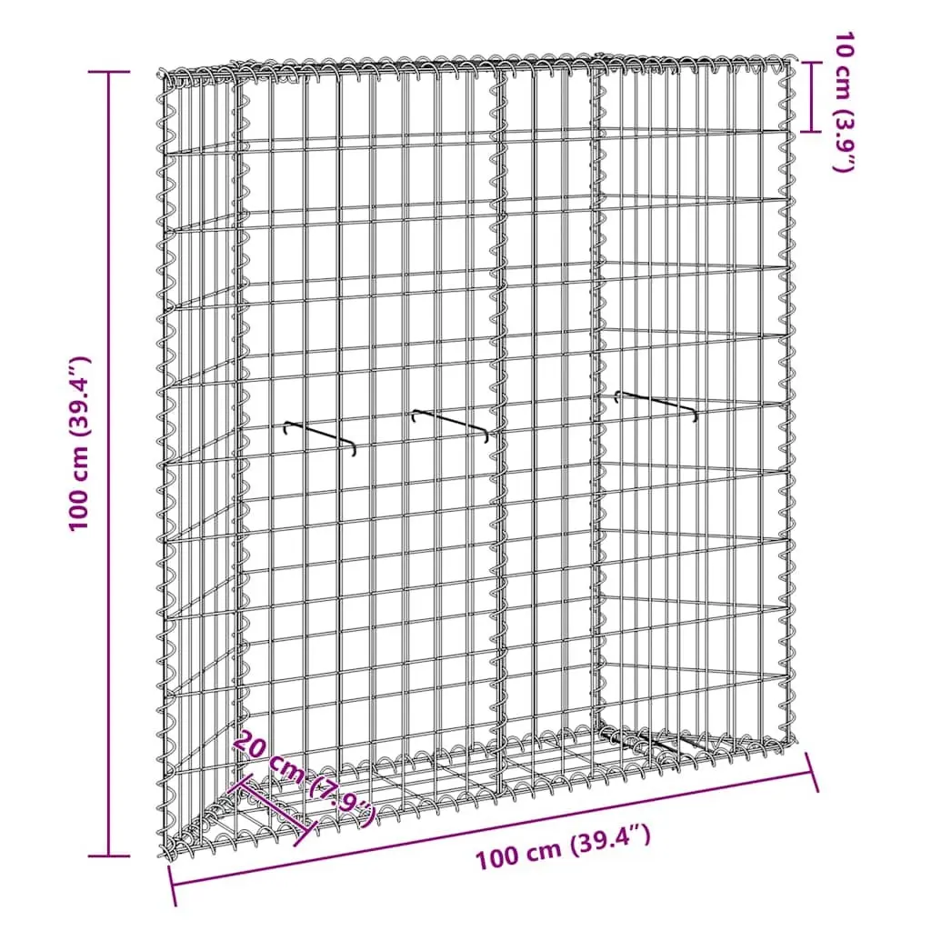 Gabion Raised Bed Silver Trapezium Shape Weather Resistant Galvanised Steel Garden Planter