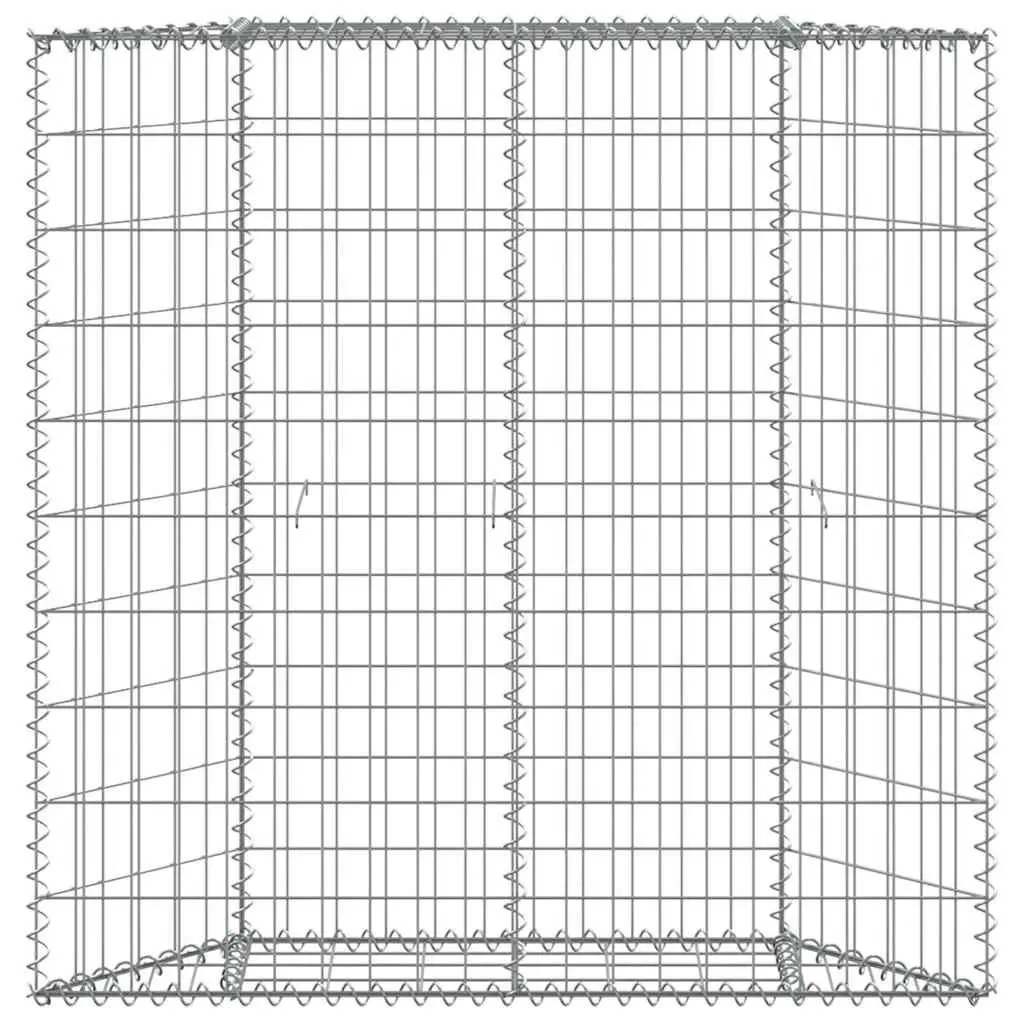 Gabion Raised Bed Silver Trapezium Shape Weather Resistant Galvanised Steel Garden Planter