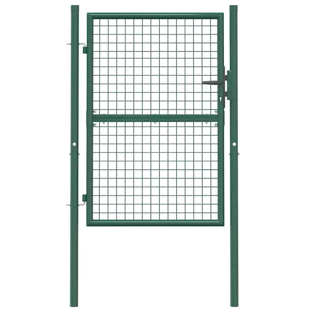 Steel Fence Gate Green 100x125cm Heavy Duty Powder Coated Construction