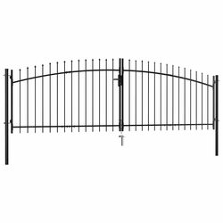 Double Door Garden Gate: Quality and Security 400x199.5cm Black Steel