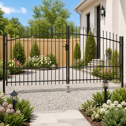 Compact Double Door Fence Gate - Black 400x224.5cm