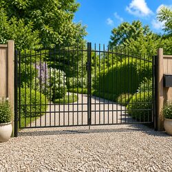 Double Door Garden Gate Black - Secure & Stylish 400x249.5cm