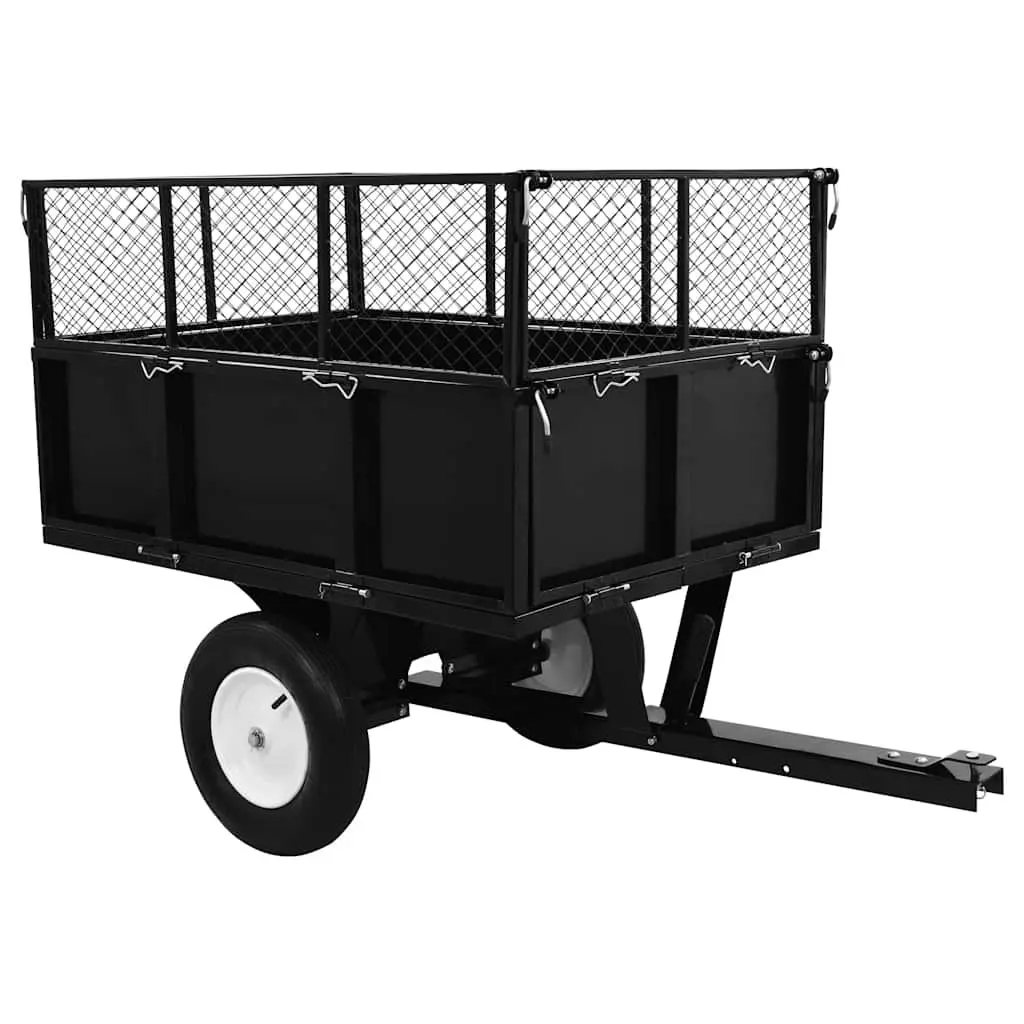Tipping Trailer Green 300kg Load Capacity Extendable Sides for Lawn Mower