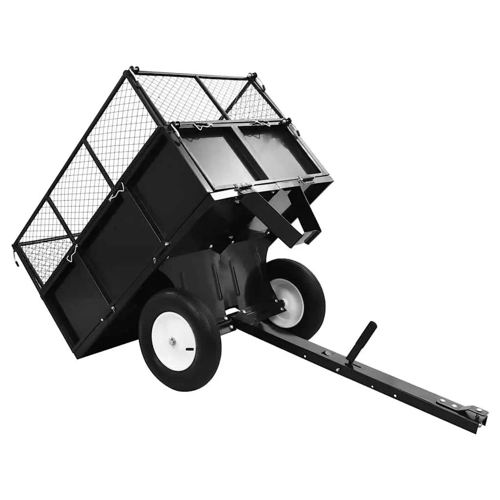Tipping Trailer Green 300kg Load Capacity Extendable Sides for Lawn Mower