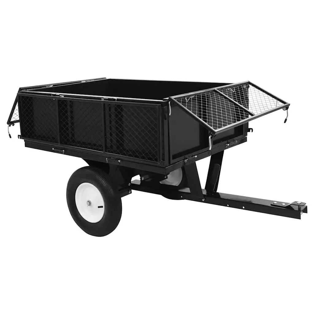 Tipping Trailer Green 300kg Load Capacity Extendable Sides for Lawn Mower