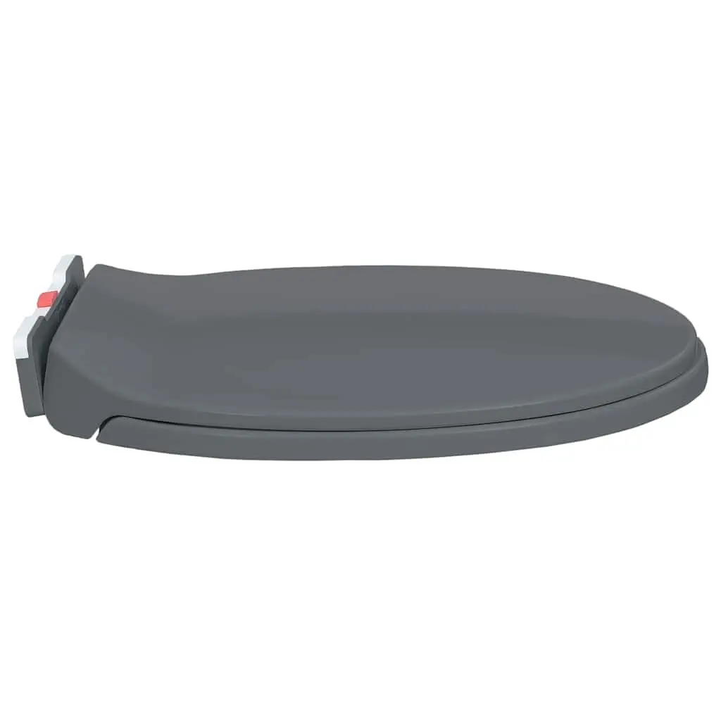 Soft-Close Toilet Seat Grey Oval Standard Bowl Quick Release