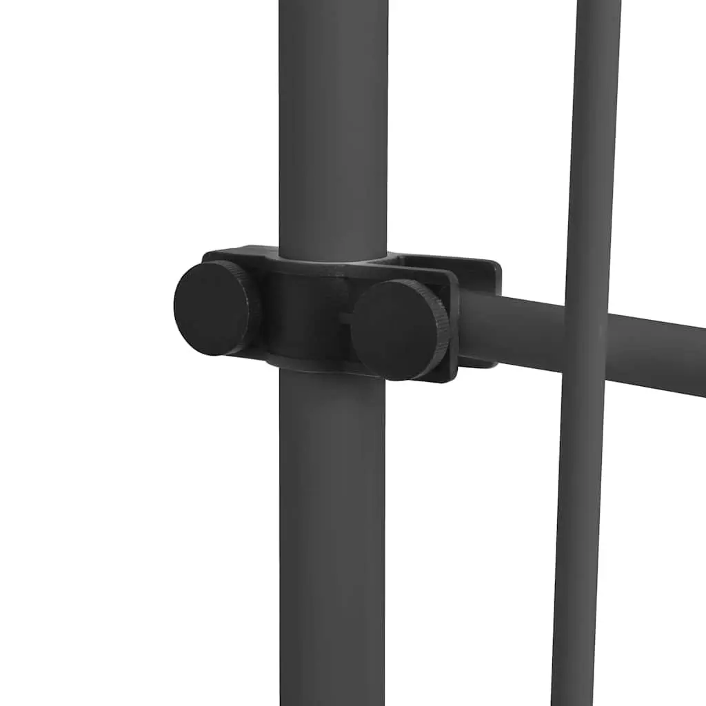 Manual Retractable Awning Anthracite 250cm Solar LED Lights Adjustable Height and Angle