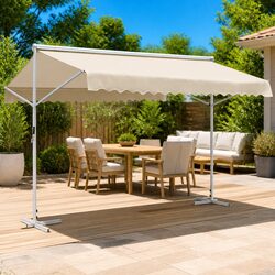 Compact and Effective 500x300 cm Cream Outdoor Awning
