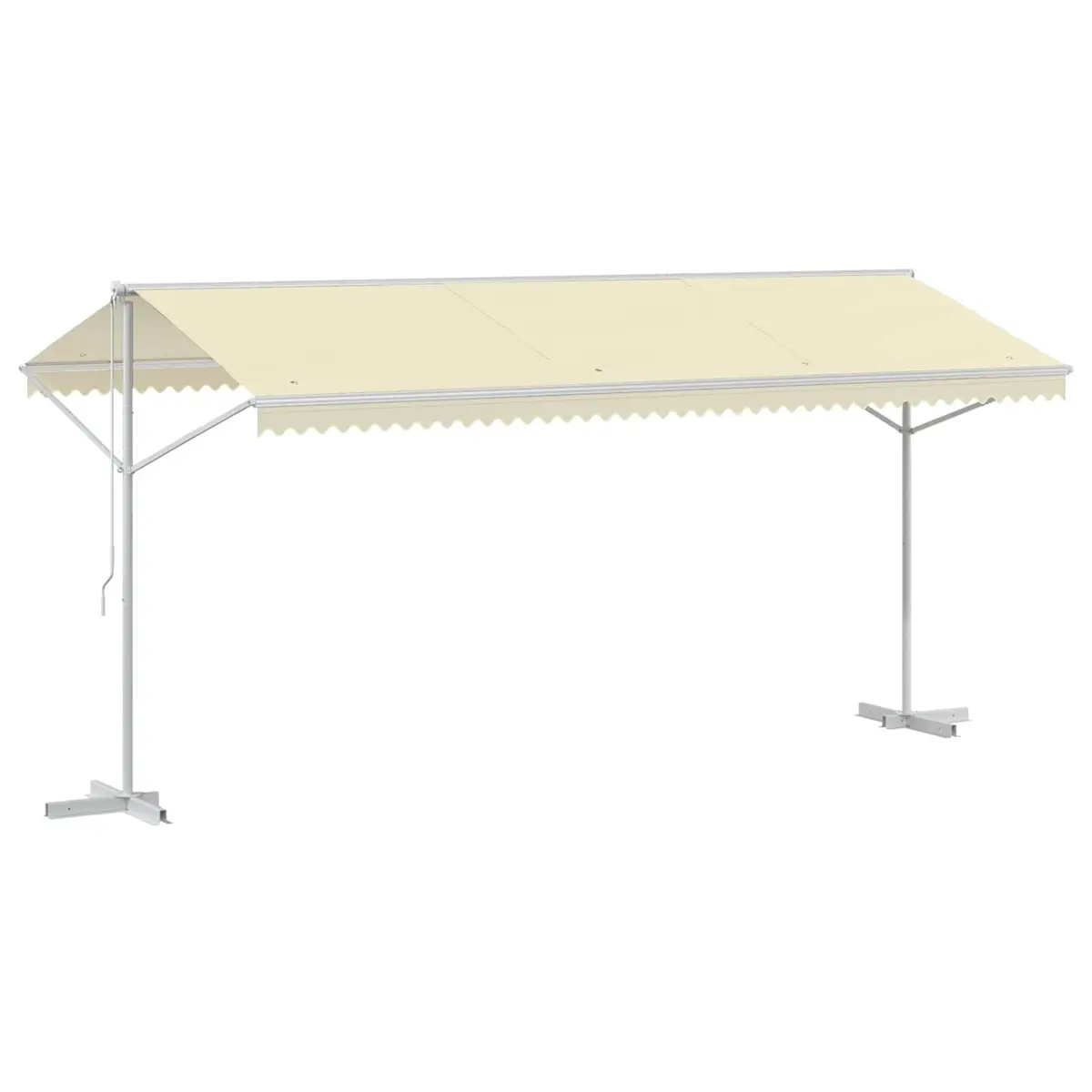 Free Standing Awning Cream 500x300 cm Water-Repellent Canopy with Powder-Coated Steel Frame and UV Protection