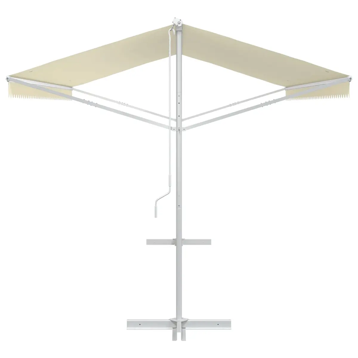 Free Standing Awning Cream 500x300 cm Water-Repellent Canopy with Powder-Coated Steel Frame and UV Protection