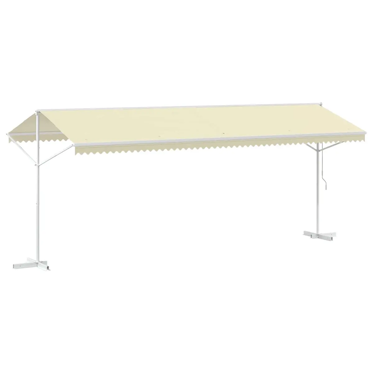 Free Standing Awning Cream 600x300 cm Double-Sided Canopy Weather-Resistant