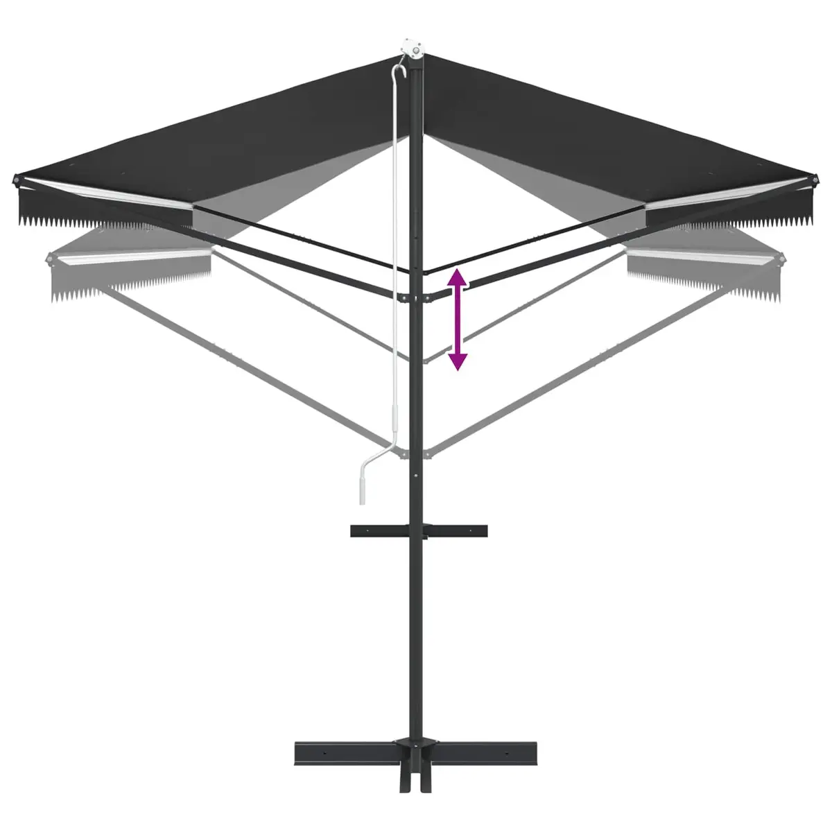 Free Standing Awning Anthracite 600x300 cm Double-sided UV Protection Weather-resistant Polyester Canopy