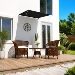 Retractable Awning 100x150 cm Anthracite Window Terrace Balcony Garden Canopy