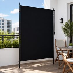 Outdoor Roller Blind 150x270cm Anthracite Hand Crank Patio Balcony Shade Privacy