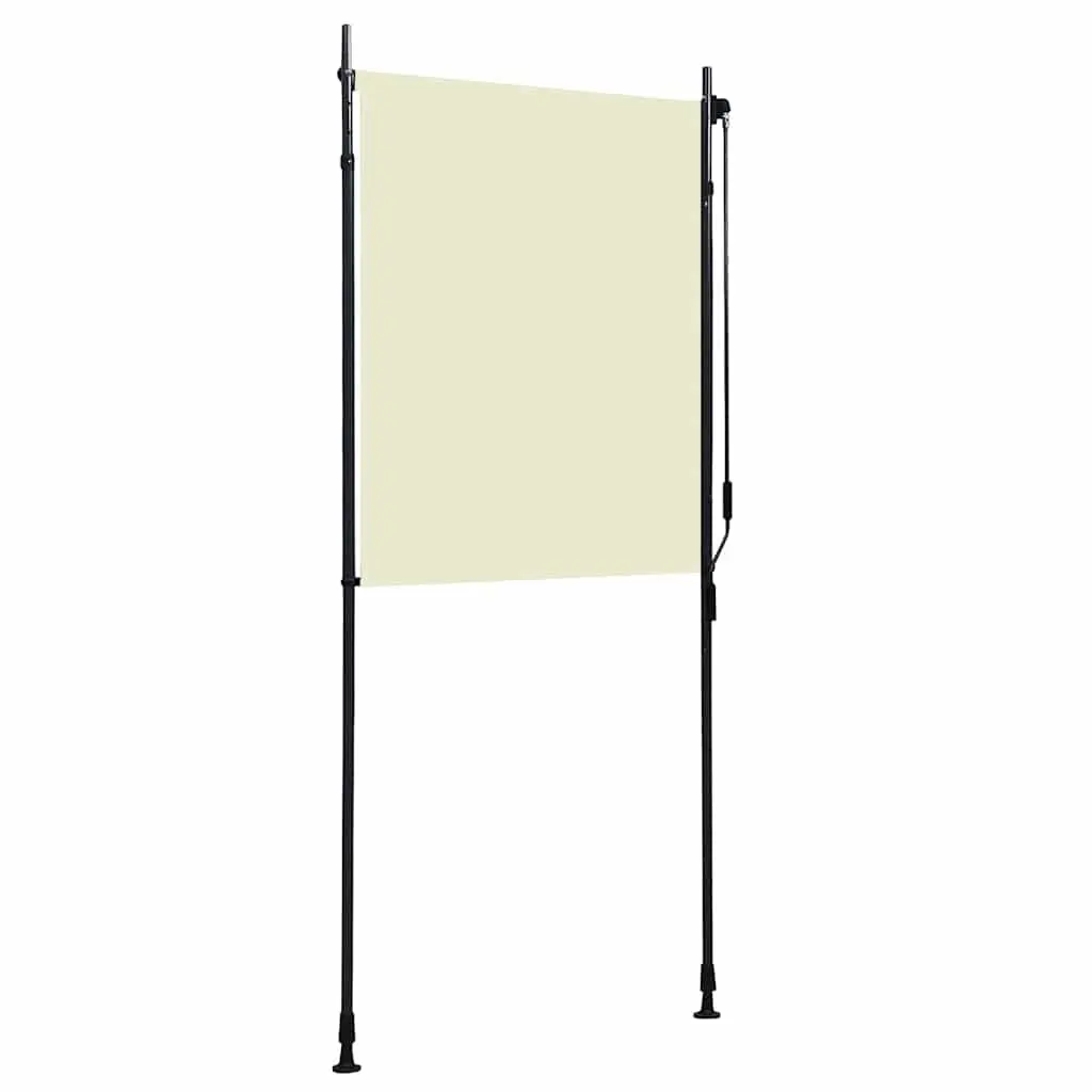 Outdoor Roller Blind Cream 100x270 cm Hand Crank Fade Resistant Fabric