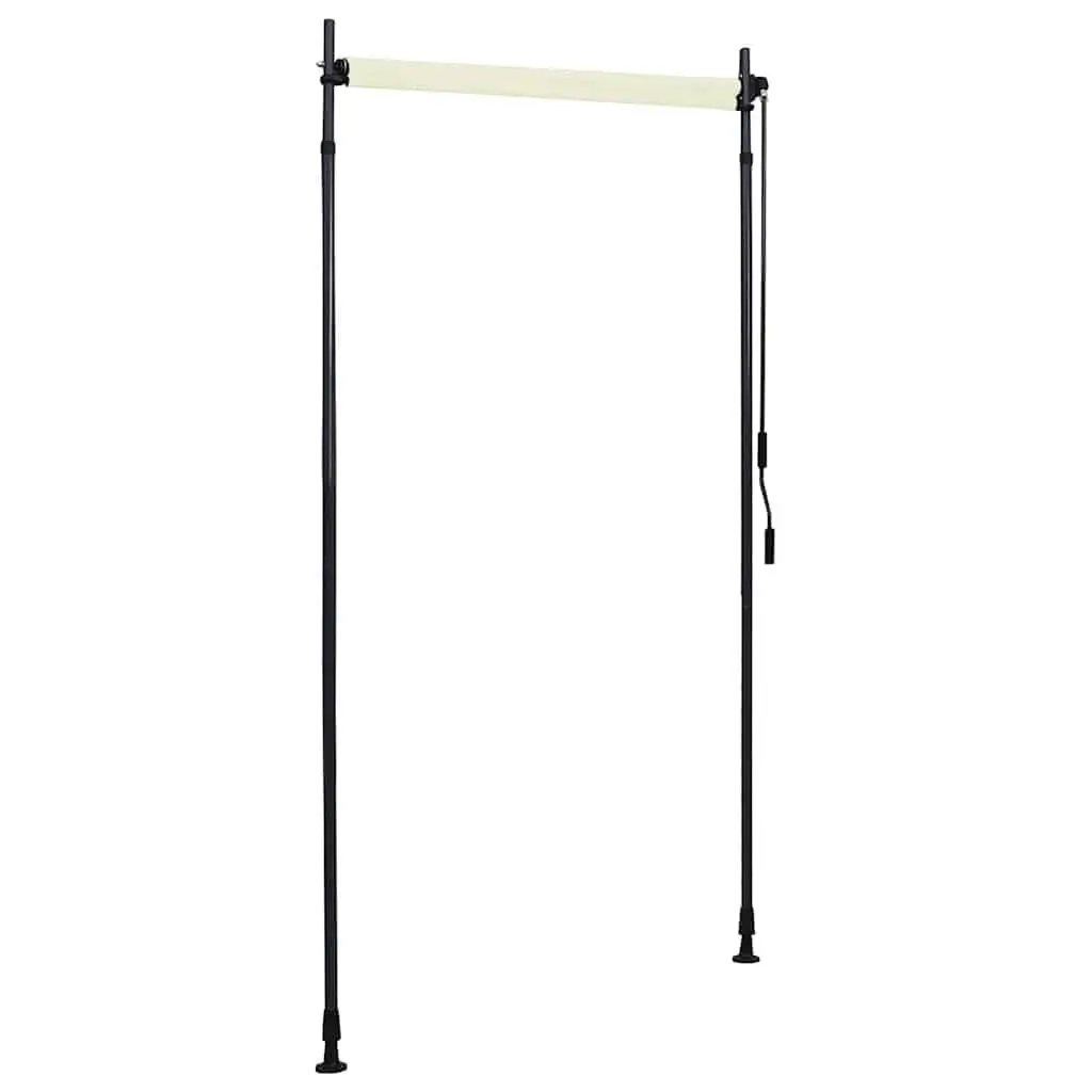 Outdoor Roller Blind Cream 100x270 cm Hand Crank Fade Resistant Fabric
