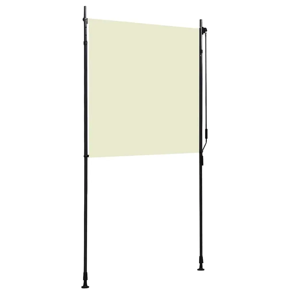 Outdoor Roller Blind Cream 120x270cm Hand Crank Operated Shade Privacy