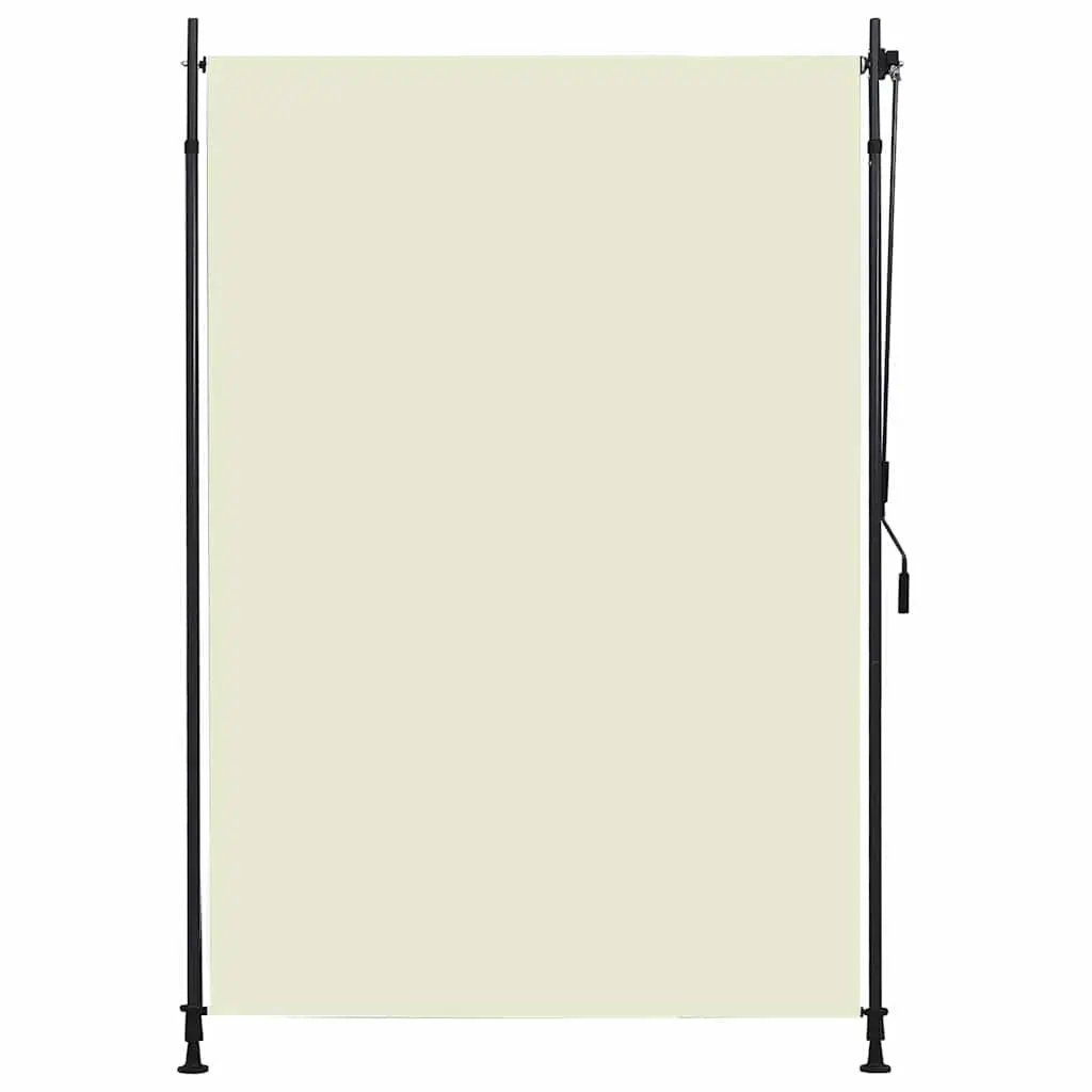 Outdoor Roller Blind Cream 150x270cm Hand Crank Privacy Shade