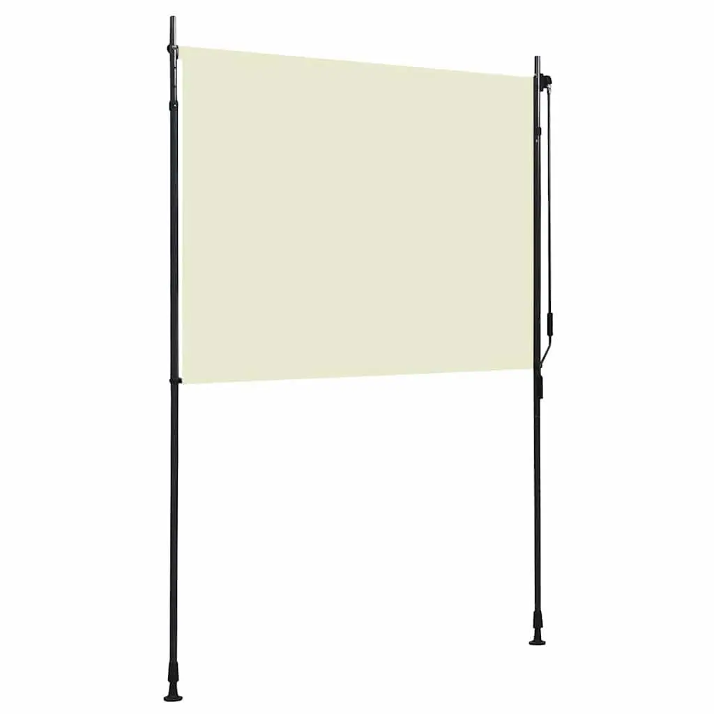 Outdoor Roller Blind Cream 150x270cm Hand Crank Privacy Shade