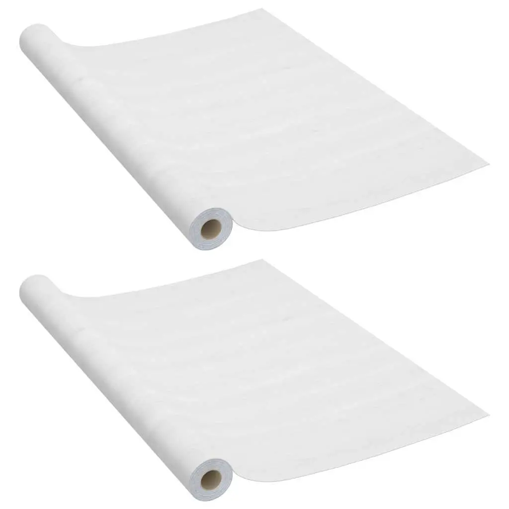 Self-Adhesive Door Film White 210x90cm Wood Grain PVC Decor