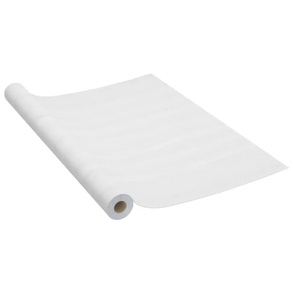 Self-Adhesive Door Film White 210x90cm Wood Grain PVC Decor