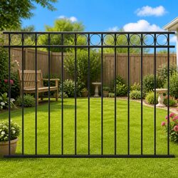 Black Steel Fence Panel 1.7x1.2m: Easy Installation Included