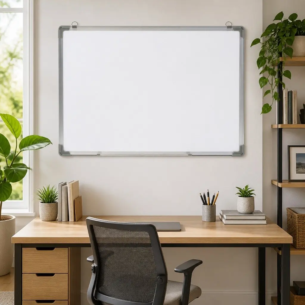 Whiteboard White 70x50cm Magnetic Lacquer-coated Steel Wall Mounted for Office Home