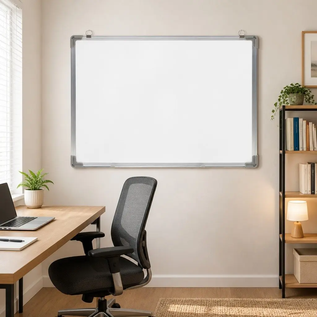 Magnetic Whiteboard White 90x60cm Wall-Mounted Lacquer-Coated Steel Surface