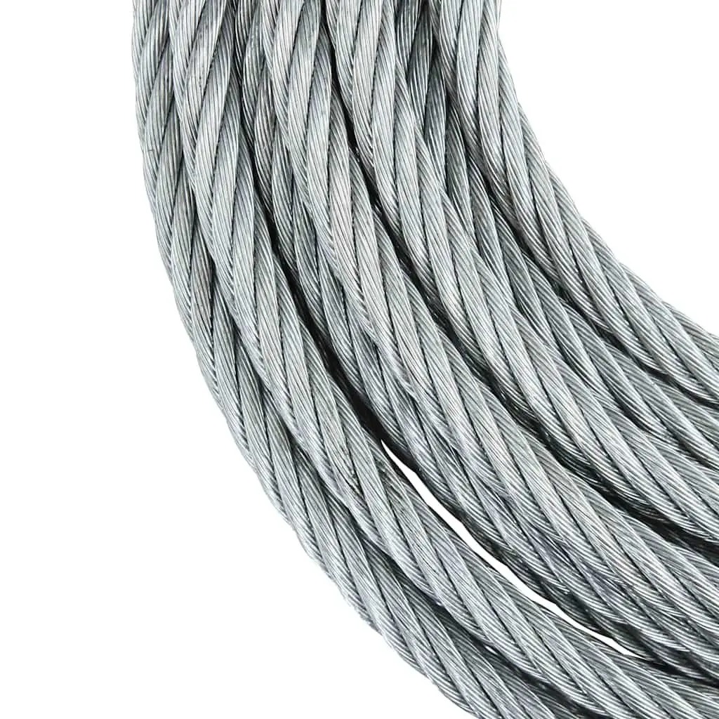 Wire Rope Cable Galvanised 20 m 3200 kg Suitable for Hoisting Binding Tasks