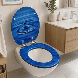 Toilet Seat with Soft Close and Water Drop Pattern
