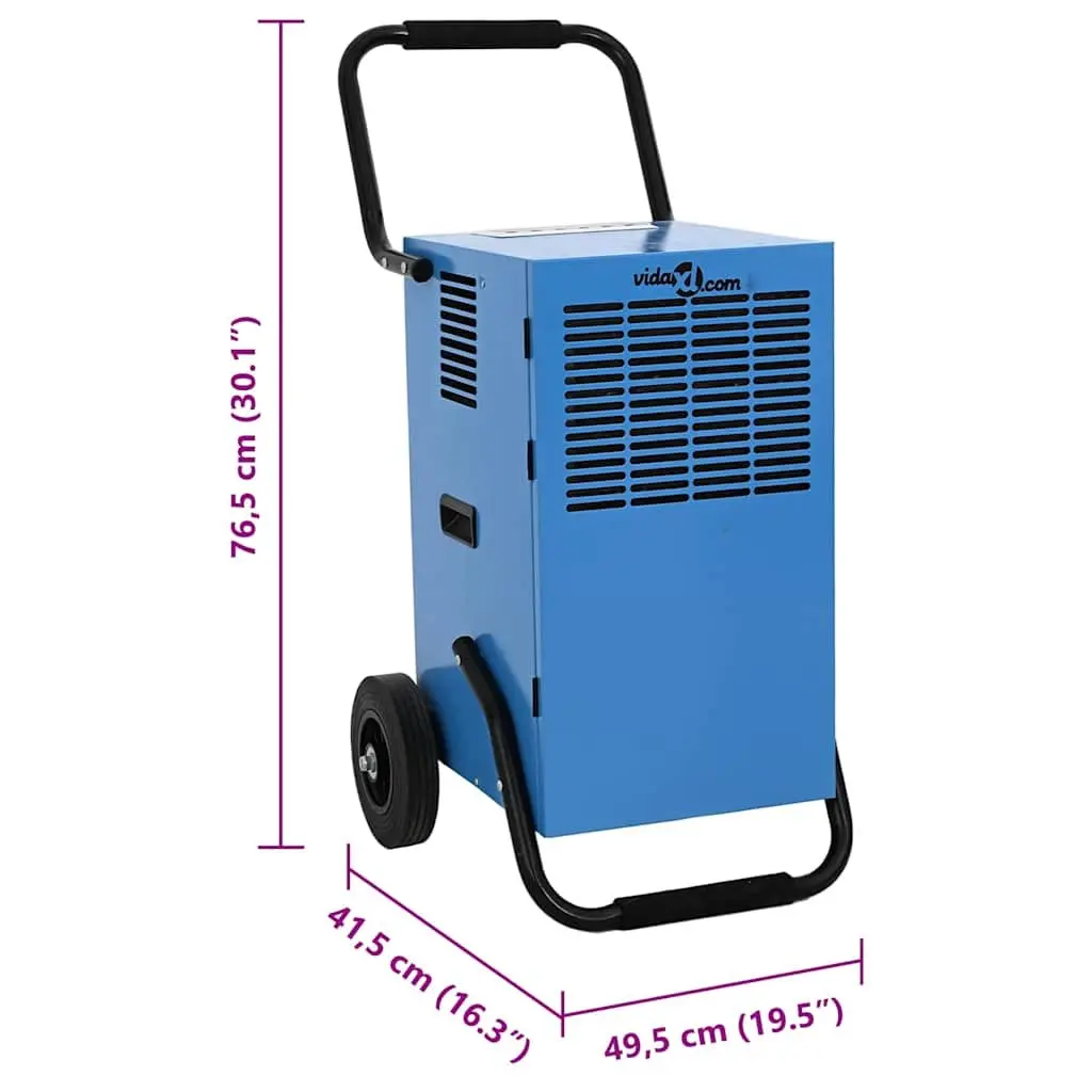 Dehumidifier Blue 50L 24h Hot Gas Defrost 650W Climate Control