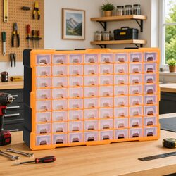 64-Drawer Tool Storage Box for Easy Organisation