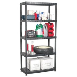 5-Tier Plastic Storage Shelf - Compact and Efficient
