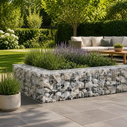 Gabion Wall Fence Panel Galvanised Steel 900x30x50cm Silver Retaining Barrier