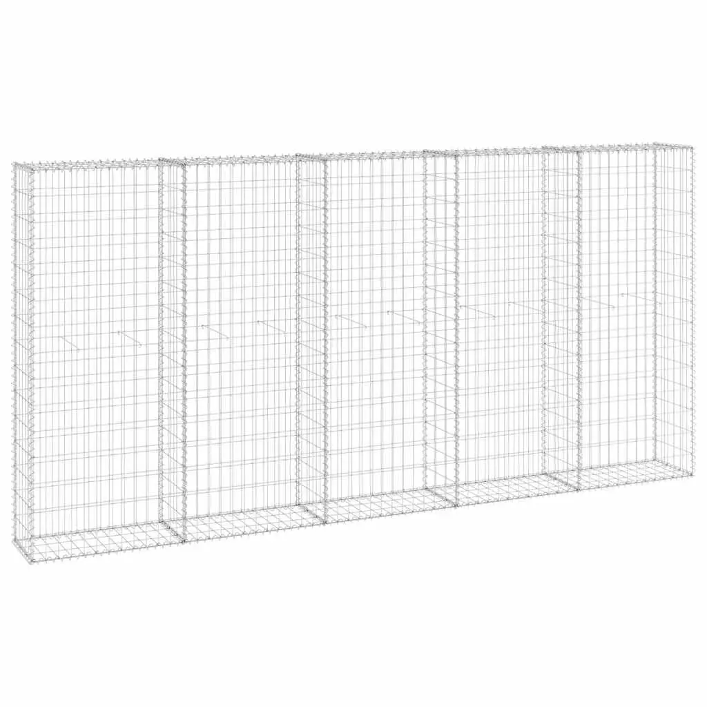 Gabion Wall Fence Panel Silver 300x30x150cm Galvanised Steel Retaining Barrier