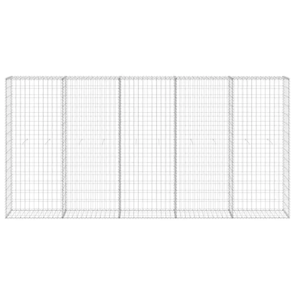 Gabion Wall Fence Panel Silver 300x30x150cm Galvanised Steel Retaining Barrier