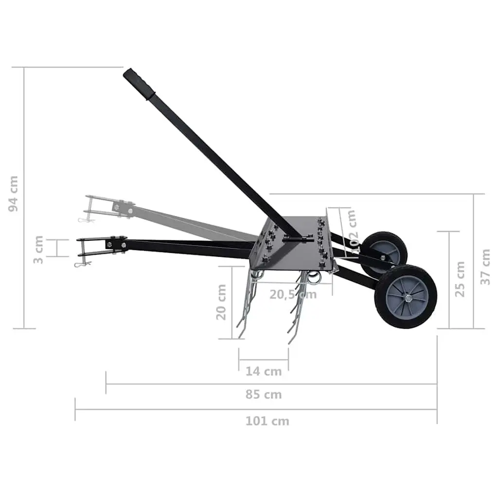 Scarifier Attachment for Ride-on Mower 100cm Galvanised Steel Aerator Dethatcher Moss Removal