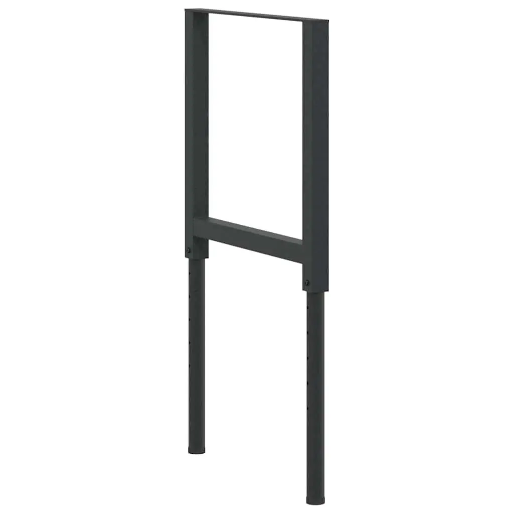 Adjustable Work Bench Frames Black 55x(69-95.5) cm Metal Sturdy Foundation for Workshop Garage