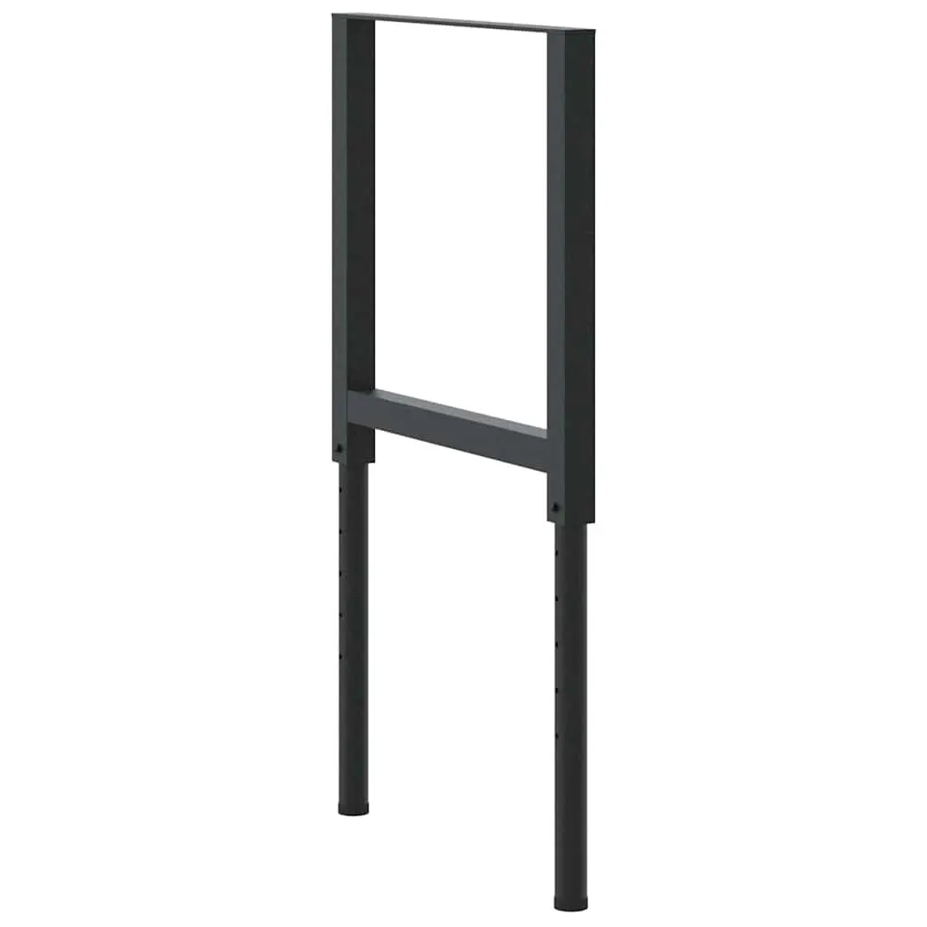 Adjustable Work Bench Frames Black 55x(69-95.5) cm Metal Sturdy Foundation for Workshop Garage