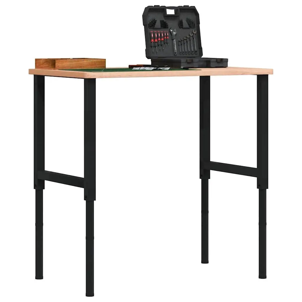 Adjustable Work Bench Frames Black 55x(69-95.5) cm Metal Sturdy Foundation for Workshop Garage